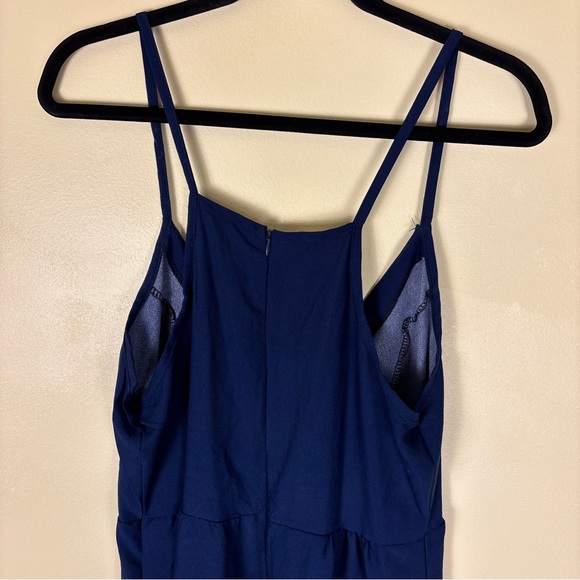 Navy Floral Maxi Skirt with Asymmetrical‎ Hem - Picture 8 of 10